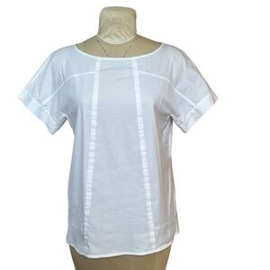 Lafayette 148 New York Deryn Top Blouse Classic Crisp White‎ L